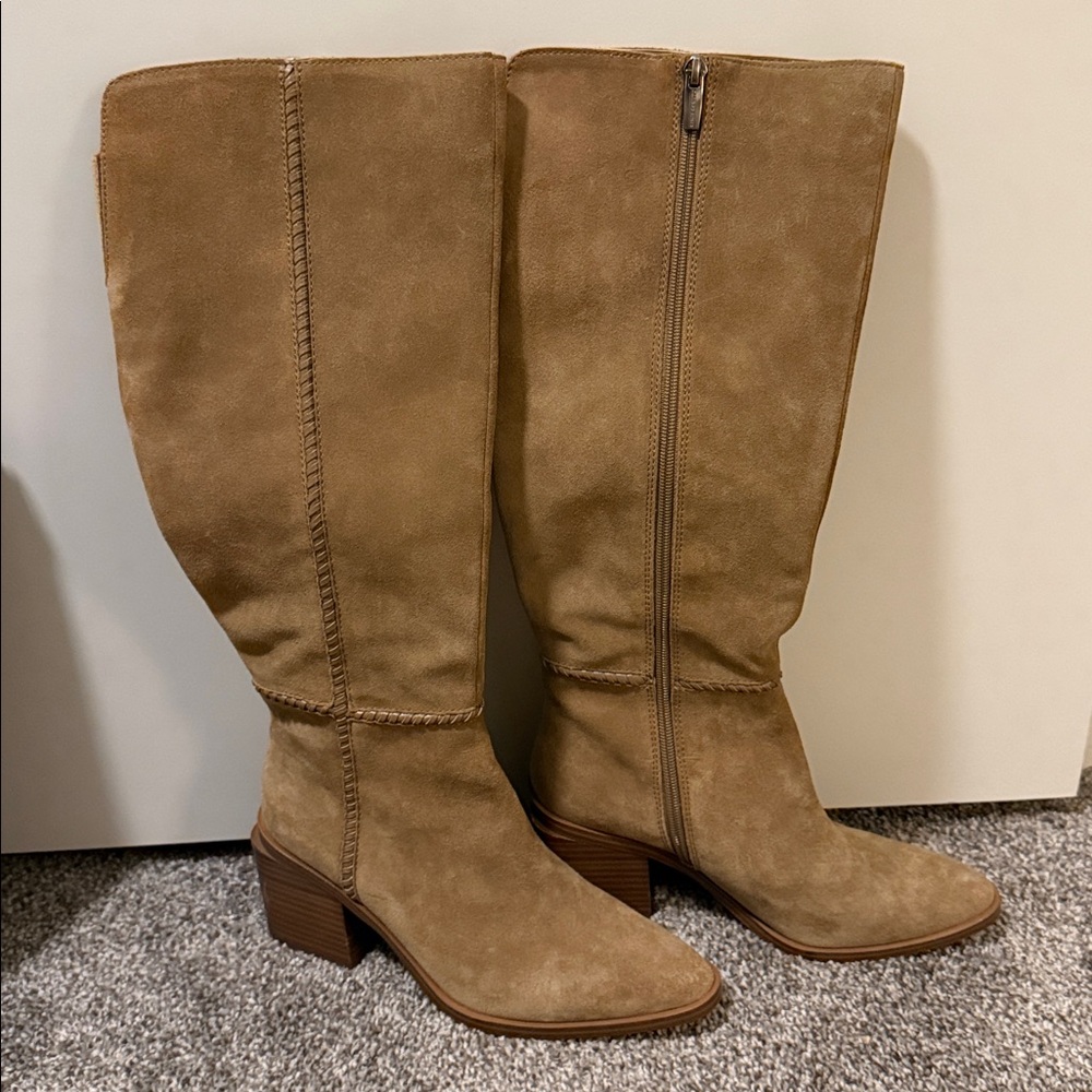 Vince Camuto Tan Suede Knee-High Boots